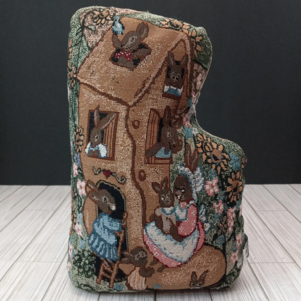 Vintage Riverdale Bunny Rabbit Tapestry Canvas Pillow